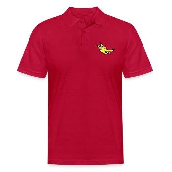 Dog Face Small Happy Puppy Pet - Men's Polo Shirt - cherry red - Front - Jaron (178cm)