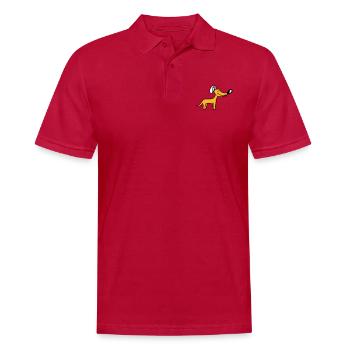 Chien Grand Nez Mignon Heureux Animal de compagnie Drôle Cool - Polo Homme - cherry red - Devant - Jaron (178cm)