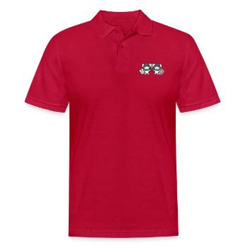 2 lapins chevalier épée bouclier armure casque château - Polo Homme - cherry red - Devant - Jaron (178cm)
