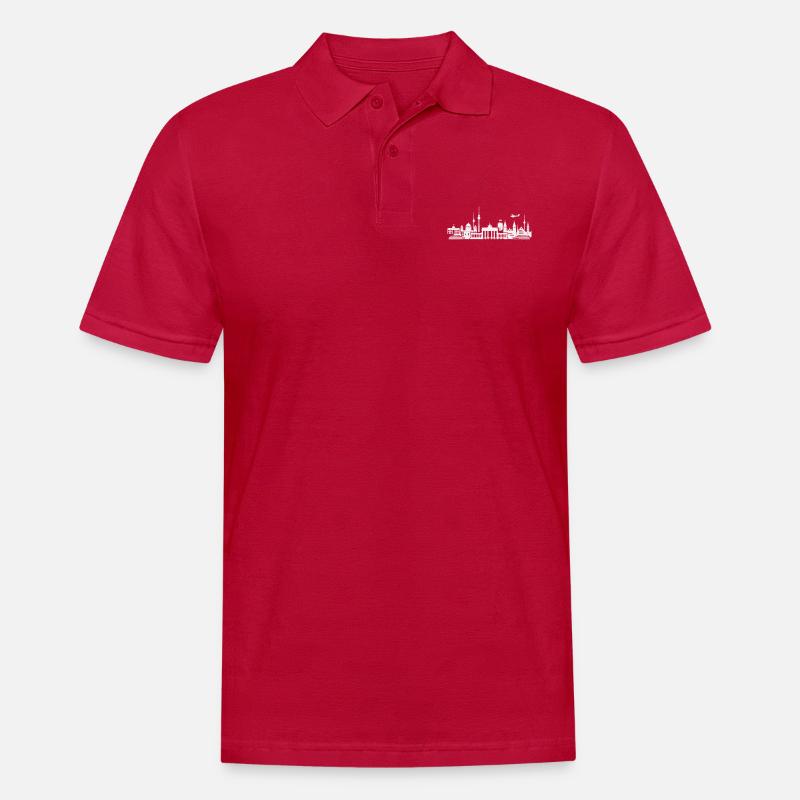 Berlin Skyline - Männer Poloshirt - cherry red