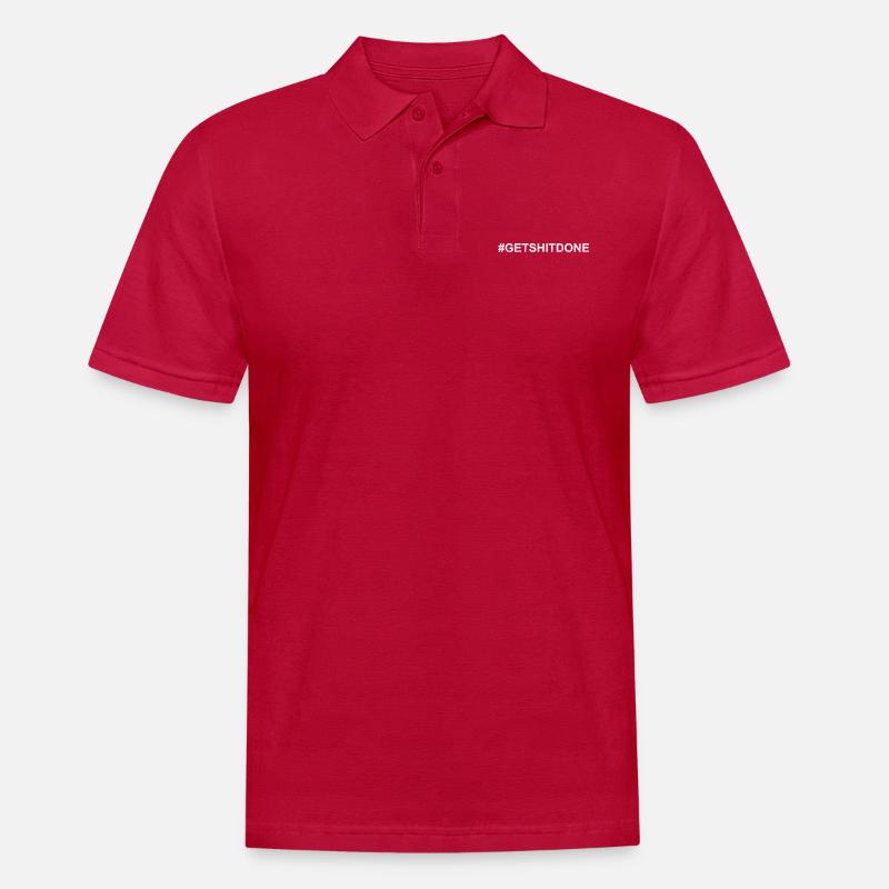 GETSHITDONE White - Männer Poloshirt - cherry red