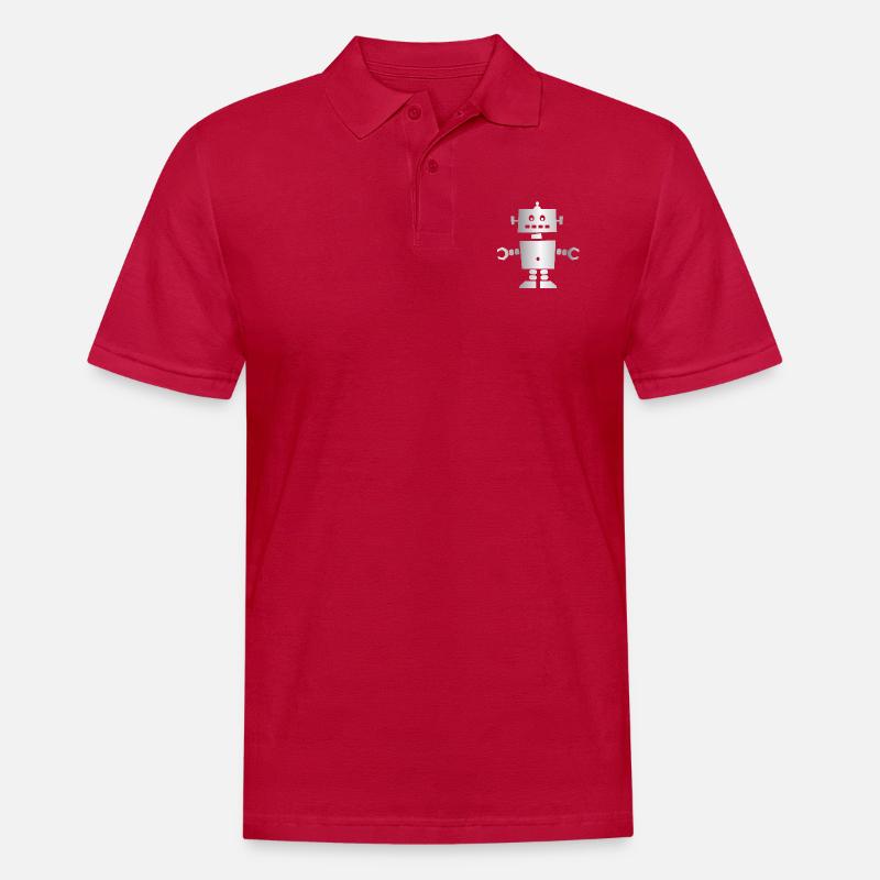 Roboter - Männer Poloshirt - cherry red