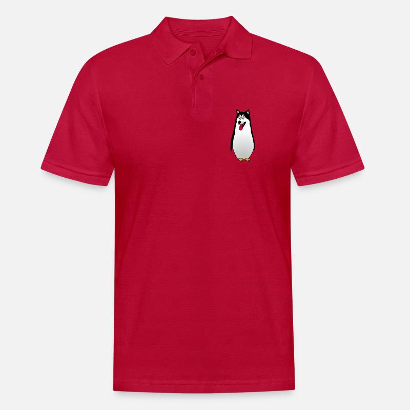 Hund oder Pinguin? - Männer Poloshirt - cherry red