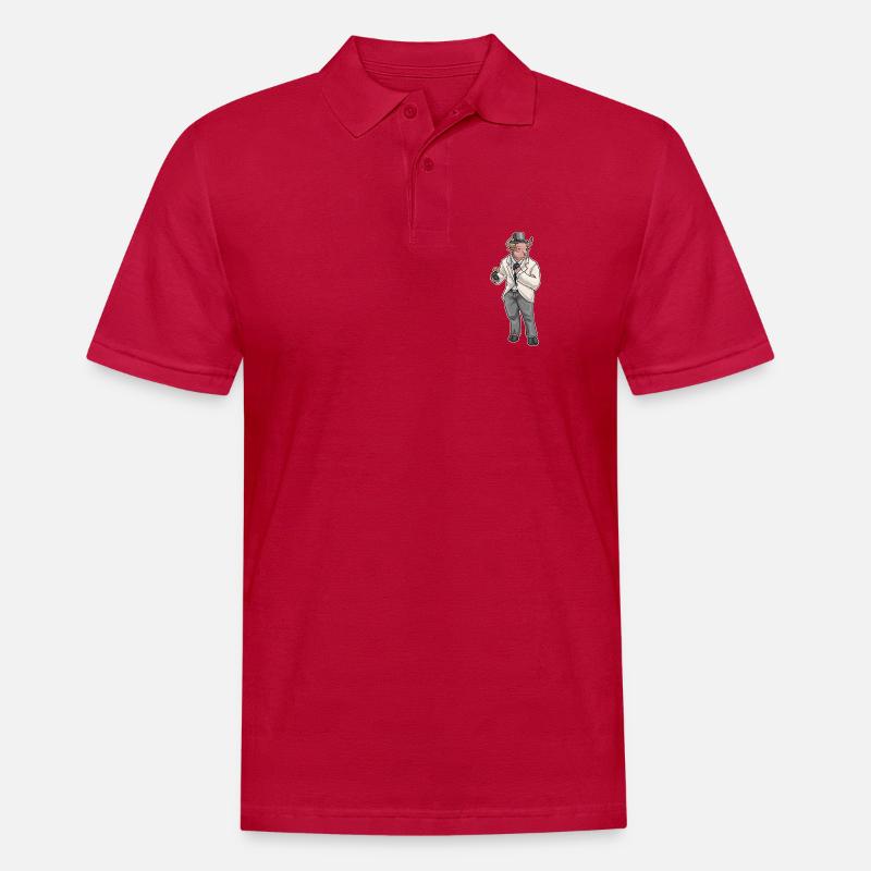 Stier Bräutigam Ehering Hochzeit - Männer Poloshirt - cherry red