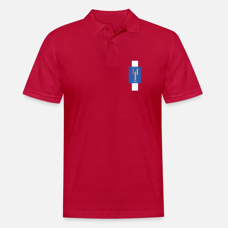 Abstraktes Gesicht auf Pullover - Männer Poloshirt - cherry red