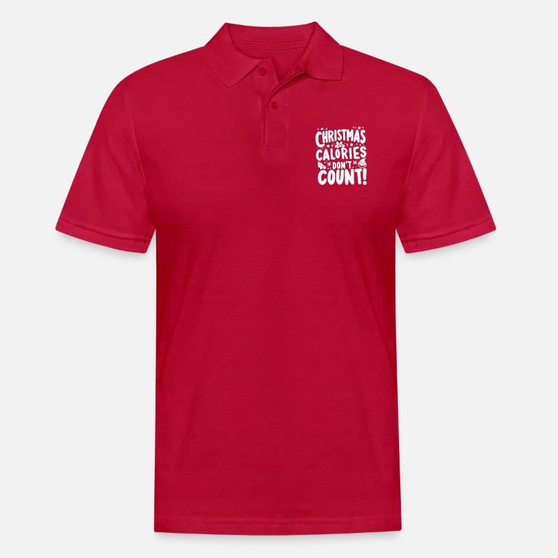 Weihnachtskalorien zählen nicht - Männer Poloshirt - cherry red