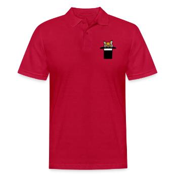 Eule Zylinder Hut Zauberer Magie Trick Zaubertrick - Männer Poloshirt - cherry red - Vorne - Jaron (178cm)
