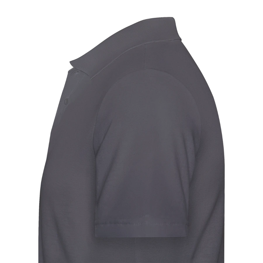 Agrigento badge on a men's polo shirt, charcoal grey, left
