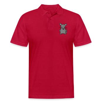 Maus Mäuschen Süße Kleine Ratte Nager Lustig Comic - Männer Poloshirt - cherry red - Vorne - Jaron (178cm)