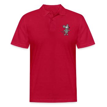 Maus Mäuschen Süße Kleine Ratte Nager Lustig Comic - Männer Poloshirt - cherry red - Vorne - Jaron (178cm)