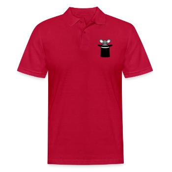 souris en chapeau de sorcier chapeau haut de forme petite souris mignon - Polo Homme - cherry red - Devant - Jaron (178cm)