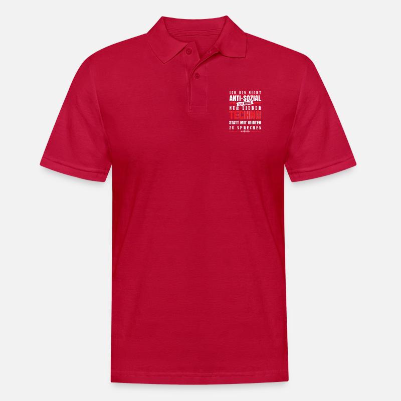 techno - Ich höre Techno - Männer Poloshirt - cherry red