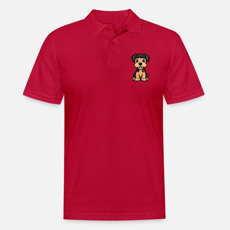 Airedale Terrier Hund Niedlich - Männer Poloshirt - cherry red