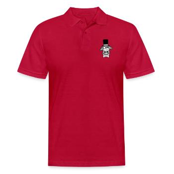 Mr. Bunny Gentleman Top Hat Monocle Glasses - Men's Polo Shirt - cherry red - Front - Jaron (178cm)