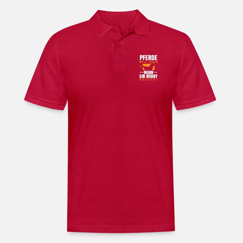 Pferd - Mann Hobby braucht - Männer Poloshirt - cherry red