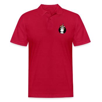 Unicorn Silly Funny Funny Funny Hole Cartoon - Men's Polo Shirt - cherry red - Front - Jaron (178cm)