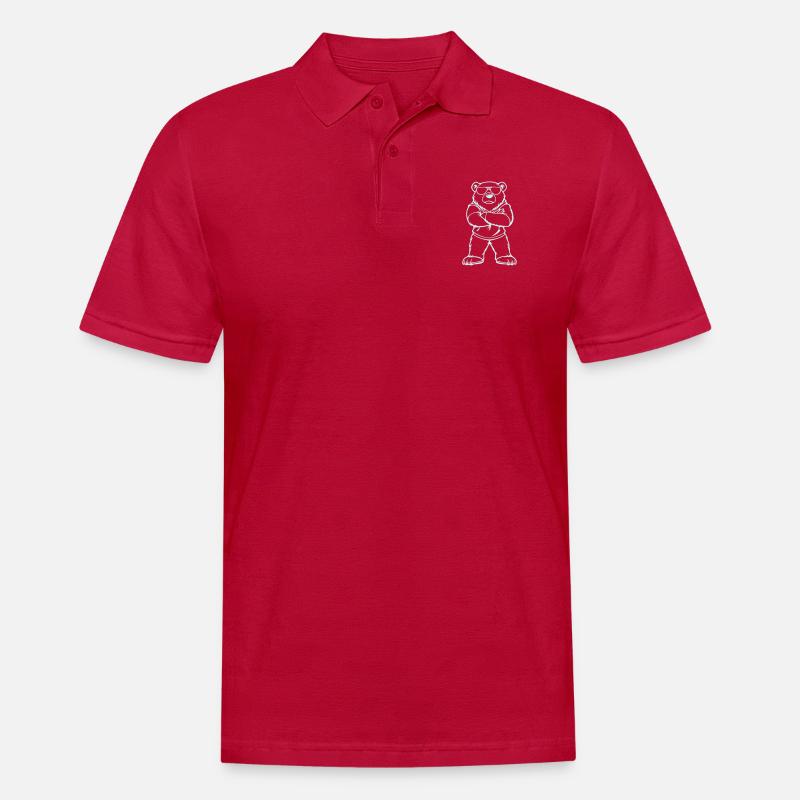 eisbär comic cool - Männer Poloshirt - cherry red
