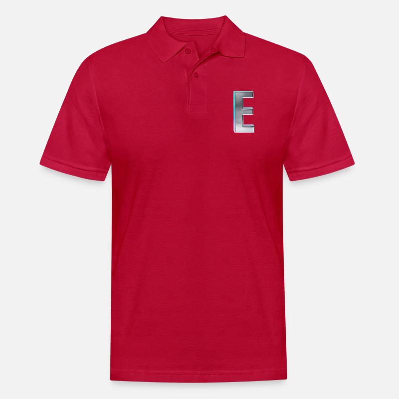 Chrome ,, E " Metallic - Männer Poloshirt - cherry red