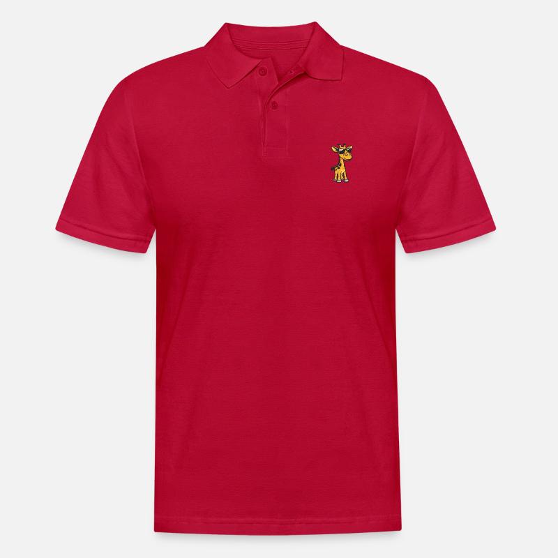 Giraffe Cool Tier - Männer Poloshirt - cherry red
