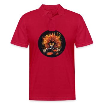 Drummer wild - Männer Poloshirt - cherry red - Vorne - Jaron (178cm)