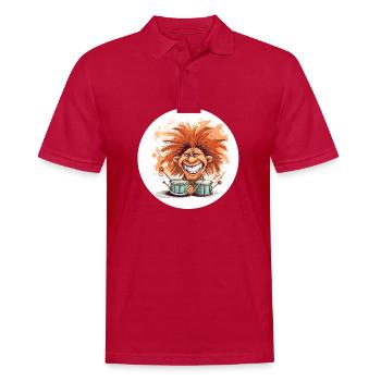 Drummer - Männer Poloshirt - cherry red - Vorne - Jaron (178cm)