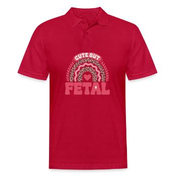 cute but fetal - Männer Poloshirt - cherry red - Vorne - Jaron (178cm)