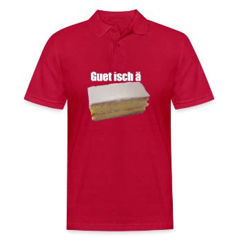 Guet isch gâteaux à la crème - Polo Homme - cherry red - Devant - Jaron (178cm)
