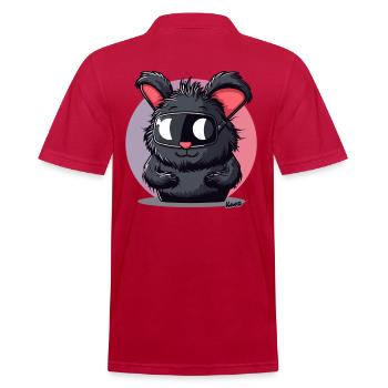 Lapin drôle avec des lunettes de ski - Polo Homme - cherry red - Dos - Jaron (178cm)