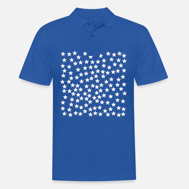 Weiße Sterne hell GEschenkidee - Männer Poloshirt - Royalblau