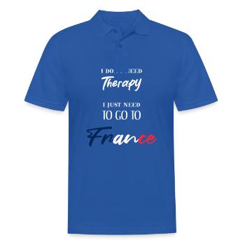 France France Funny Gift Idea Therapy - Polo Homme - bleu royal - Devant - Kai (181cm)