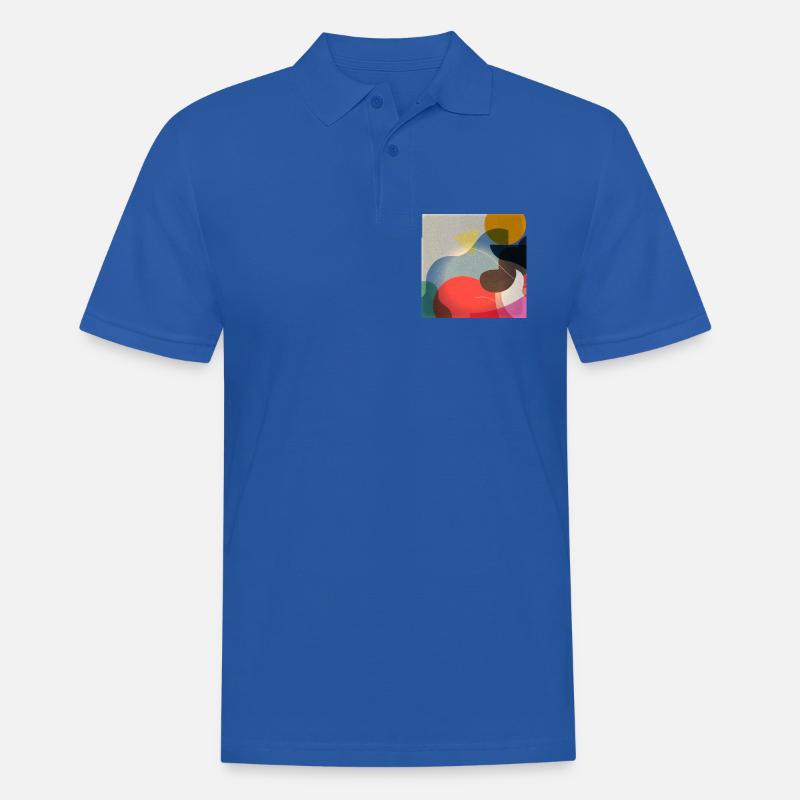 Composition de formes de couleurs abstraites - Polo Homme - bleu royal