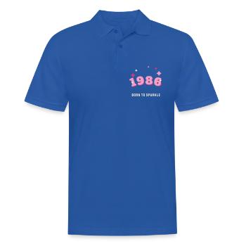 1986 Born to Sparkle Jahrgang 40. Geburtstag - Männer Poloshirt - Royalblau - Vorne - Kai (181cm)