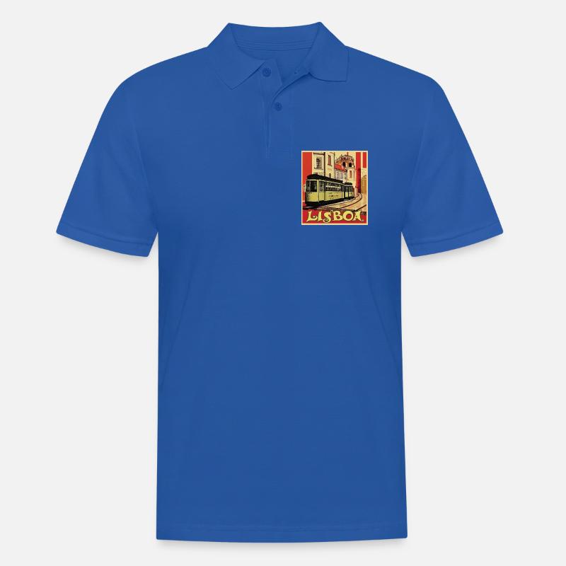 Lisboa Tram - Männer Poloshirt - Royalblau