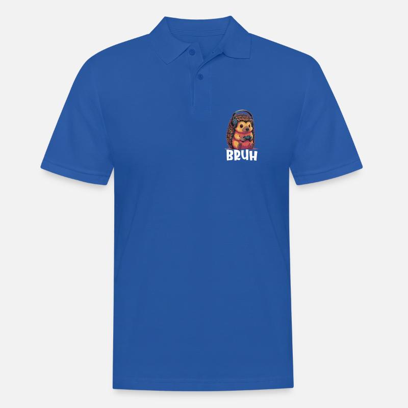 Gamer Igel mit Kopfhörern - Männer Poloshirt - Royalblau