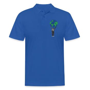 Singe Terre Globe Singe Amour Chimpanzé - Polo Homme - bleu royal - Devant - Kai (181cm)
