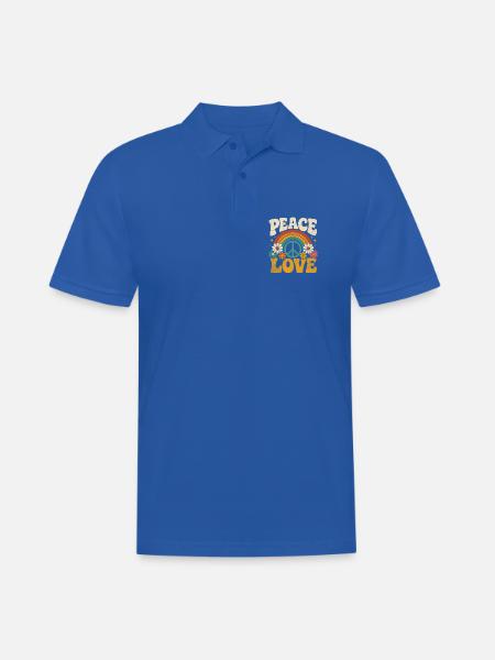 Peace Love Rainbow Hippie - Männer Poloshirt - Royalblau