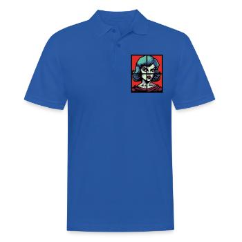 Ist das Pop Art, ein Pin-up, Frau am Fenster - Männer Poloshirt - Royalblau - Vorne - Kai (181cm)