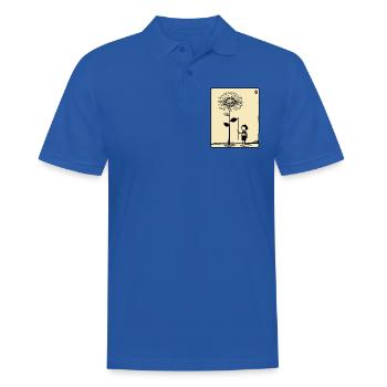 Das winzige Mädchen und die Sonnenblume - Männer Poloshirt - Royalblau - Vorne - Kai (181cm)