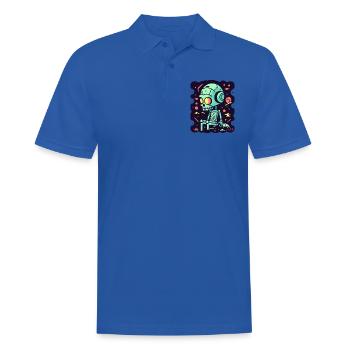 Cartoon Robots in Space: Rethinking - Men's Polo Shirt - royal blue - Front - Kai (181cm)