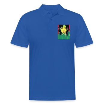Traurige Stadt Kunst: Japanische Frau Illustration - Männer Poloshirt - Royalblau - Vorne - Kai (181cm)