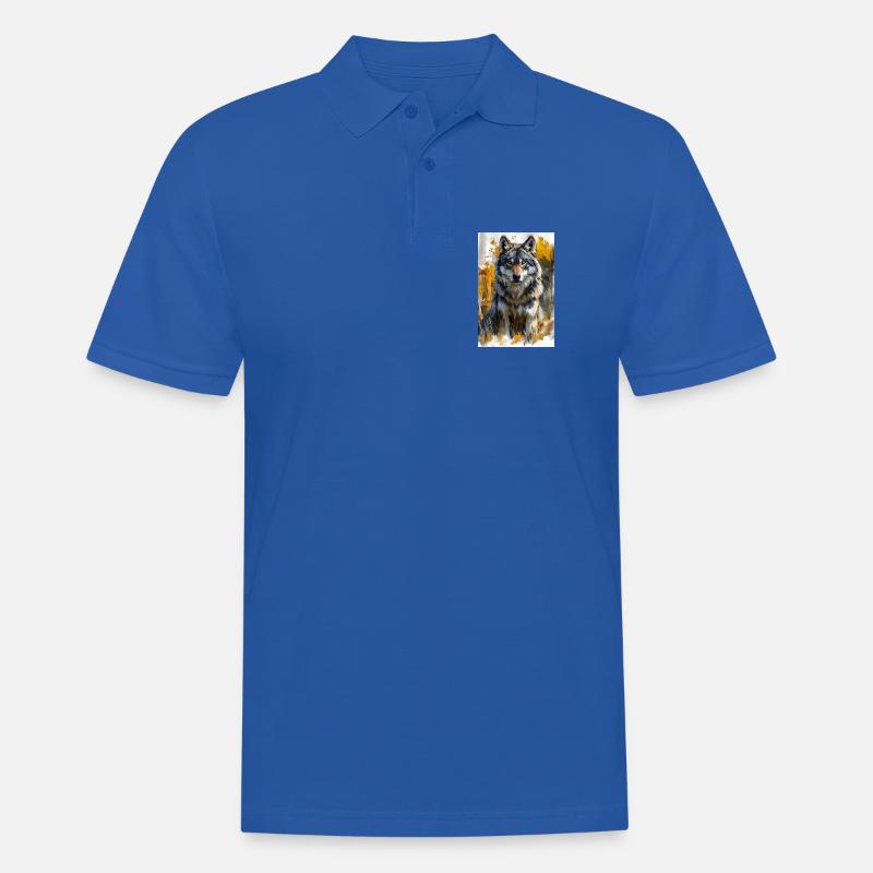 Illustration eines Wolfes - Männer Poloshirt - Royalblau