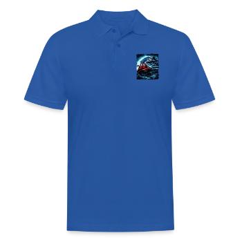L’Amérique pêche sous la Lune avec le drapeau américain - Polo Homme - bleu royal - Devant - Kai (181cm)