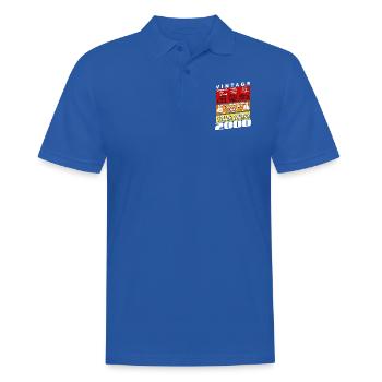 25 years old Vintage 2000 women & men Birthday - Männer Poloshirt - Royalblau - Vorne - Kai (181cm)