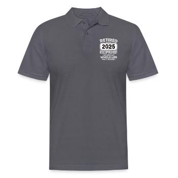 Retired Receptionist 2025 - Männer Poloshirt - Anthrazit - Vorne - Nico (186cm)