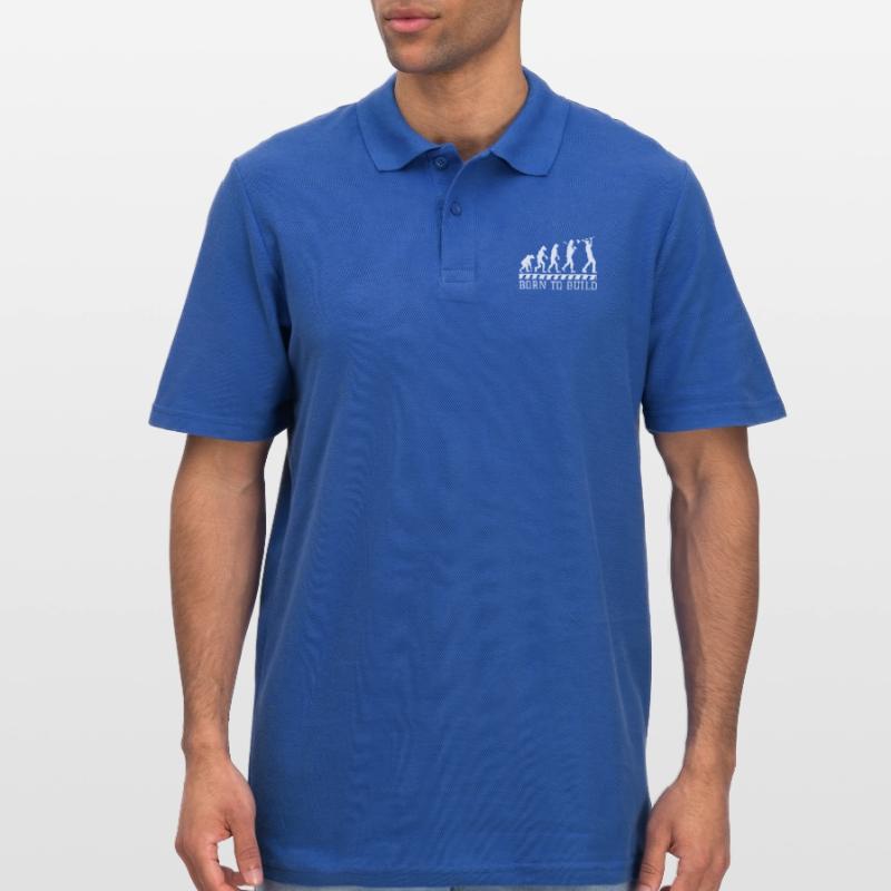 Evolution construction worker gift construction job work Men's Polo Shirt