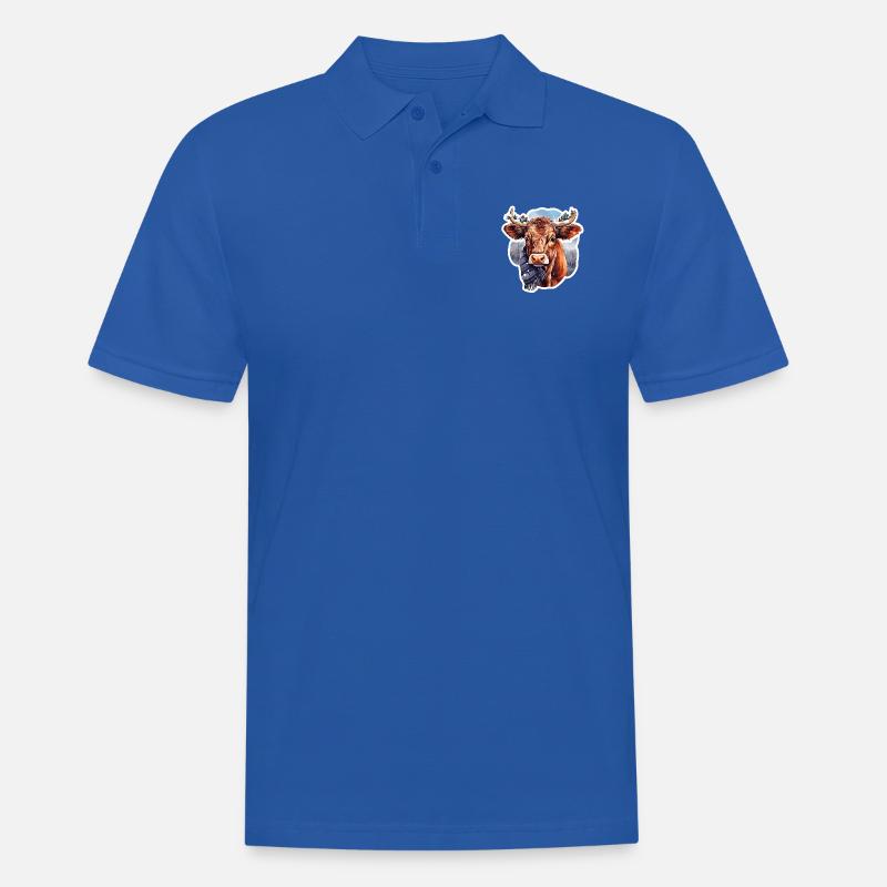 Weihnachtskuh - Männer Poloshirt - Royalblau