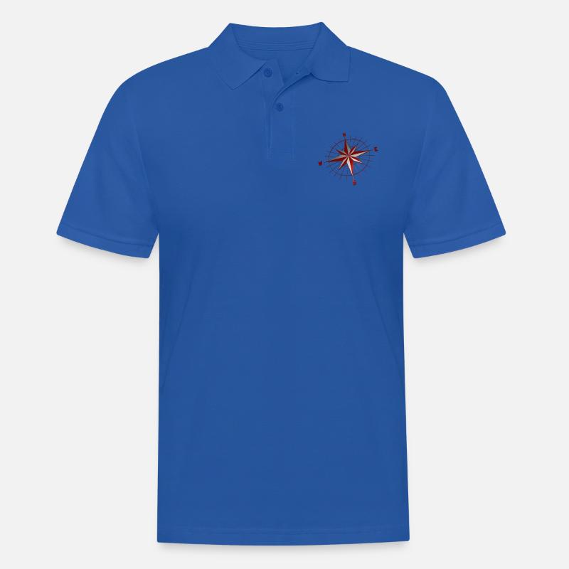 Kompass rot schwebend - Männer Poloshirt - Royalblau