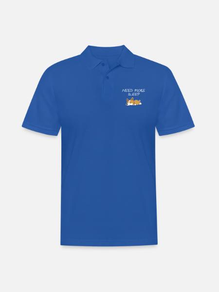 Corgi Schlafshirt Pyjama Need More Sleep Nachthemd - Männer Poloshirt - Royalblau