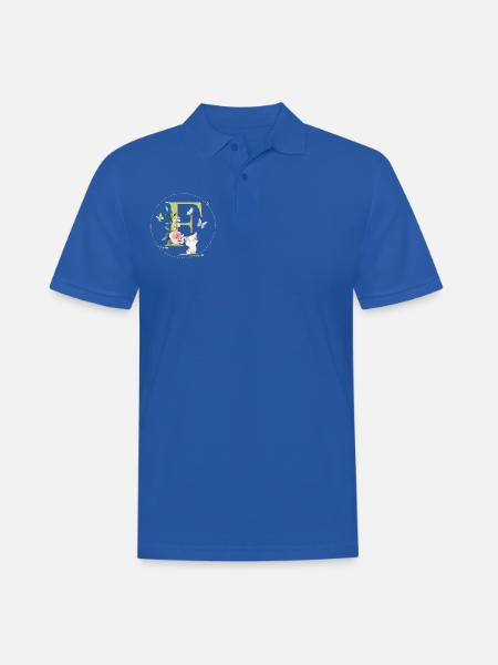 Initial letter F with cat - Men's Polo Shirt - royal blue