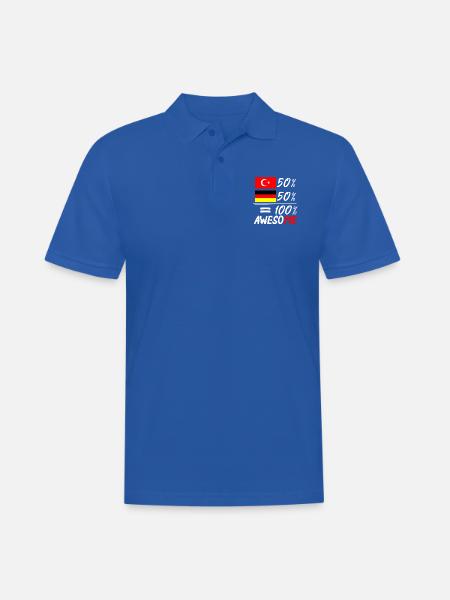 50% Türkisch 50% Deutsch - Männer Poloshirt - Royalblau
